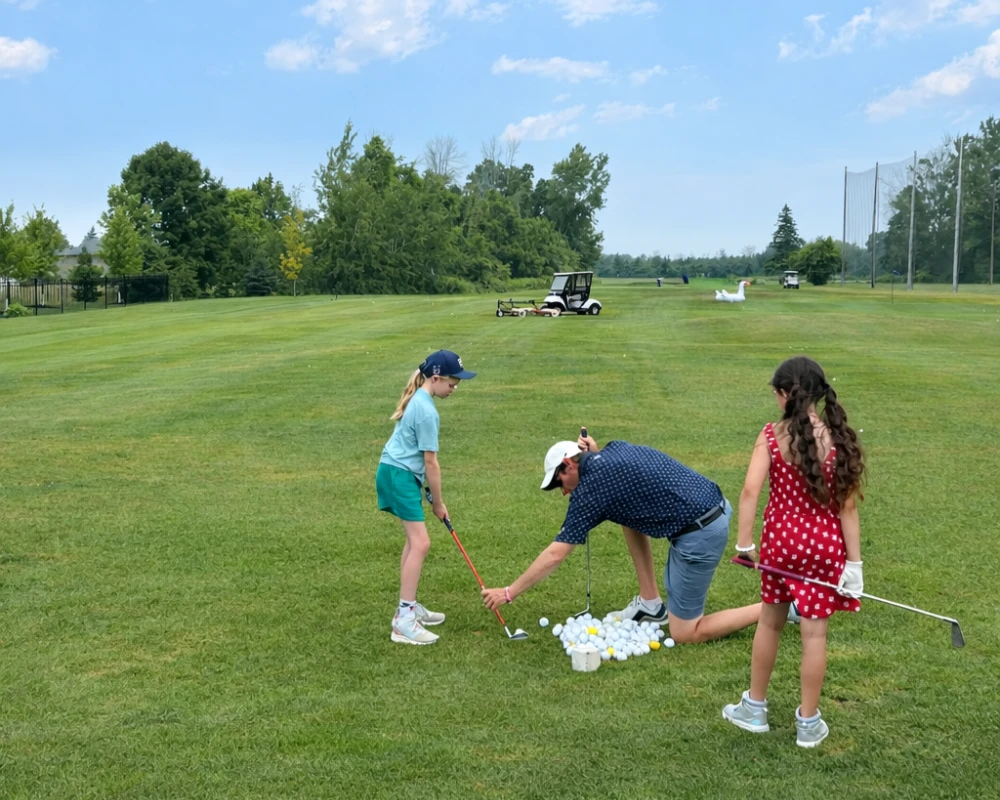Golf practice on a sunny day Golf practice on a sunny day